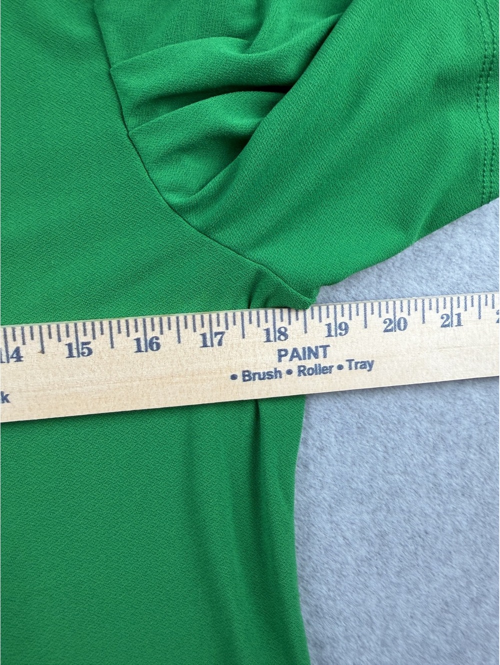 Kelly Green Puff Ruffle Neck Stretch Top - Picture 5 of 6